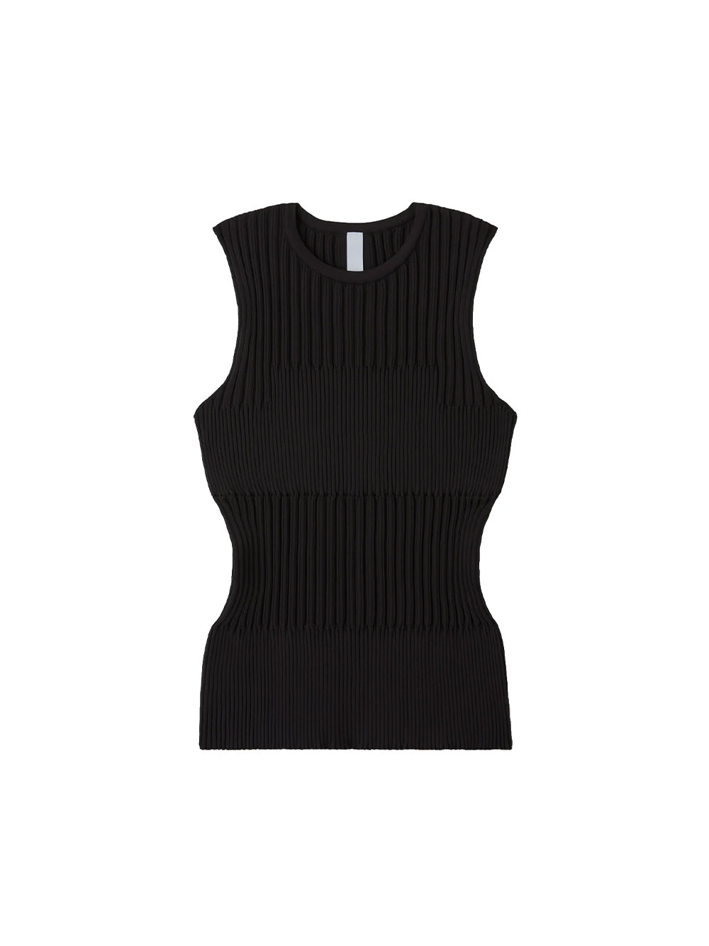 Fluted Sleeveless Top (Black)