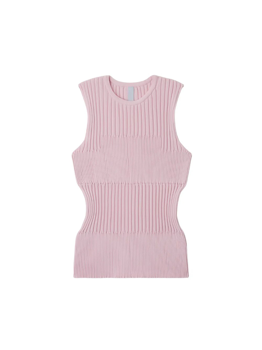 Fluted Sleeveless Top (Pastel Pink)