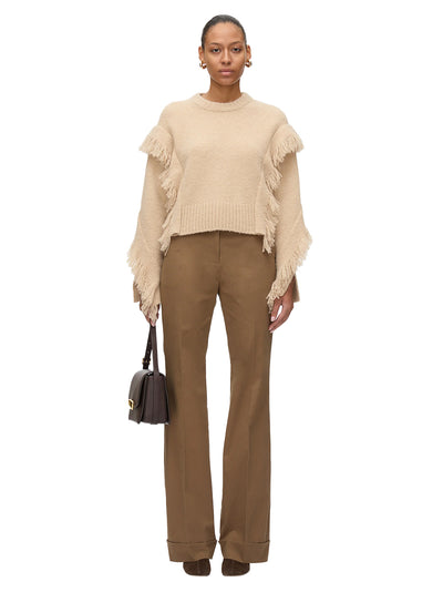 Fringe Crewneck Pullover (Praline)