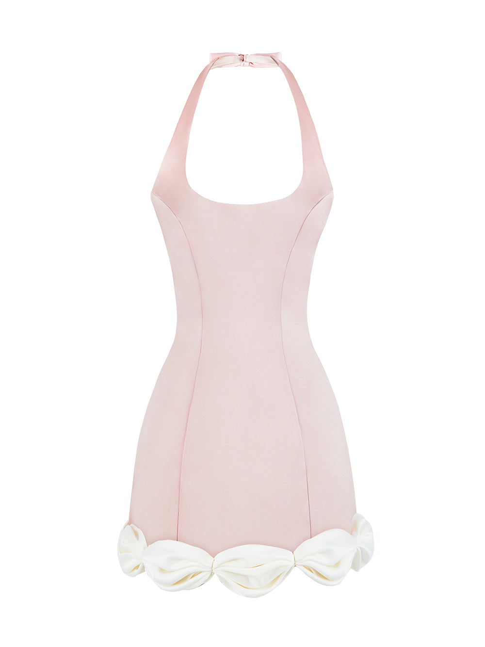 Cake Bow Mini Dress Dusty Pink