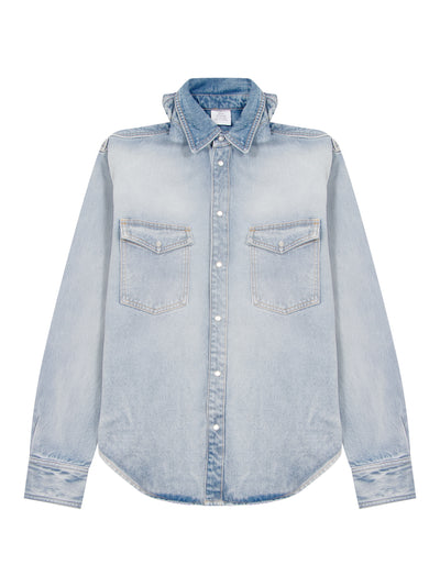 Double Construction Denim Shirt (Light Blue)