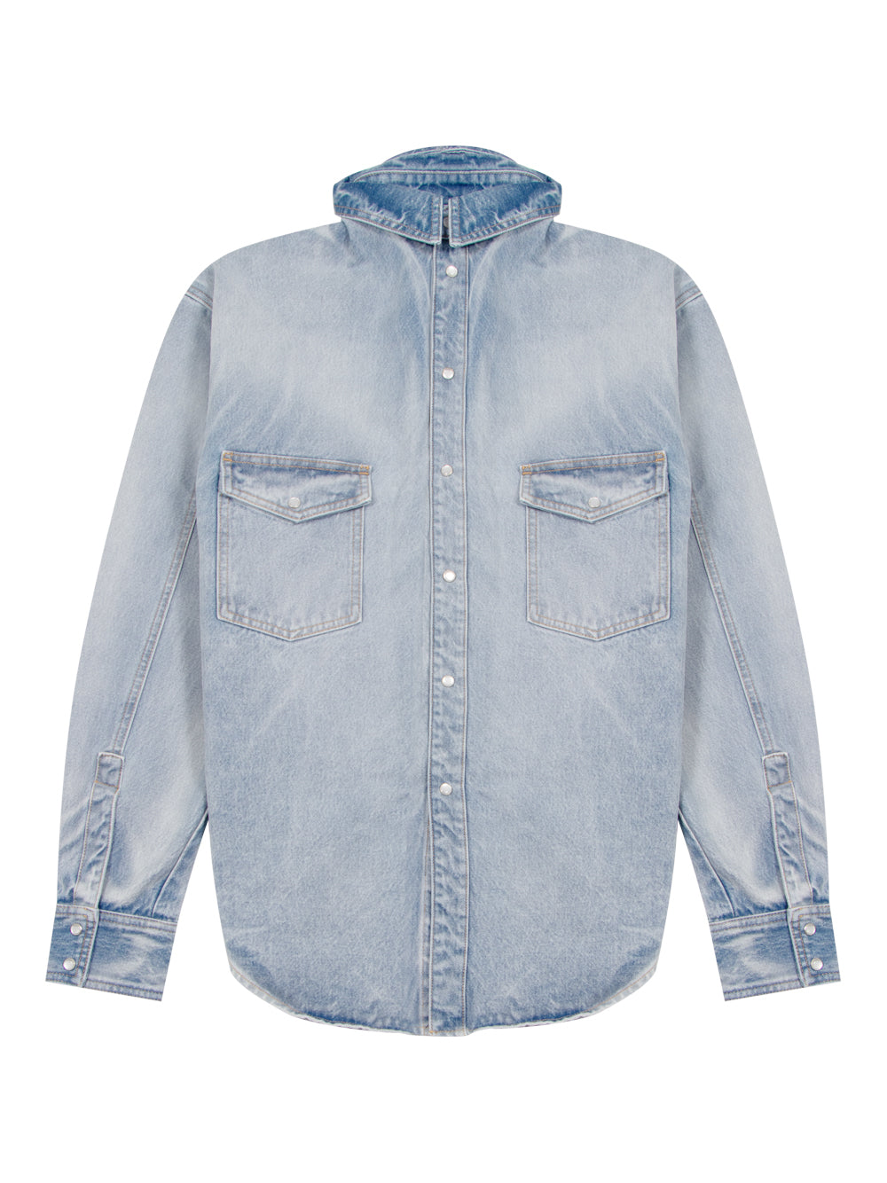 Double Construction Denim Shirt (Light Blue)