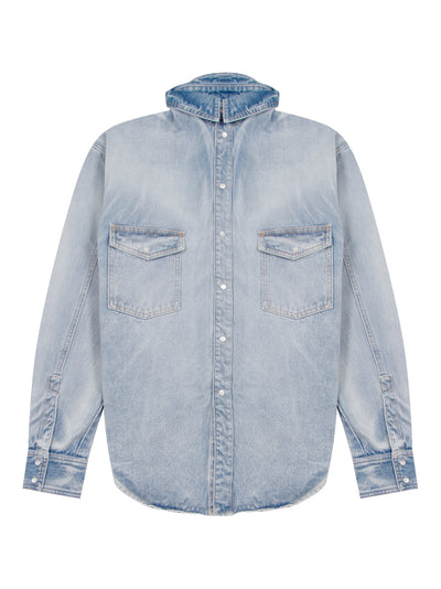 Double Construction Denim Shirt (Light Blue)