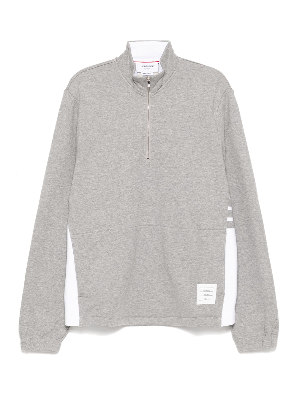 Funnel Neck Half Zip Pullover (Light Grey)