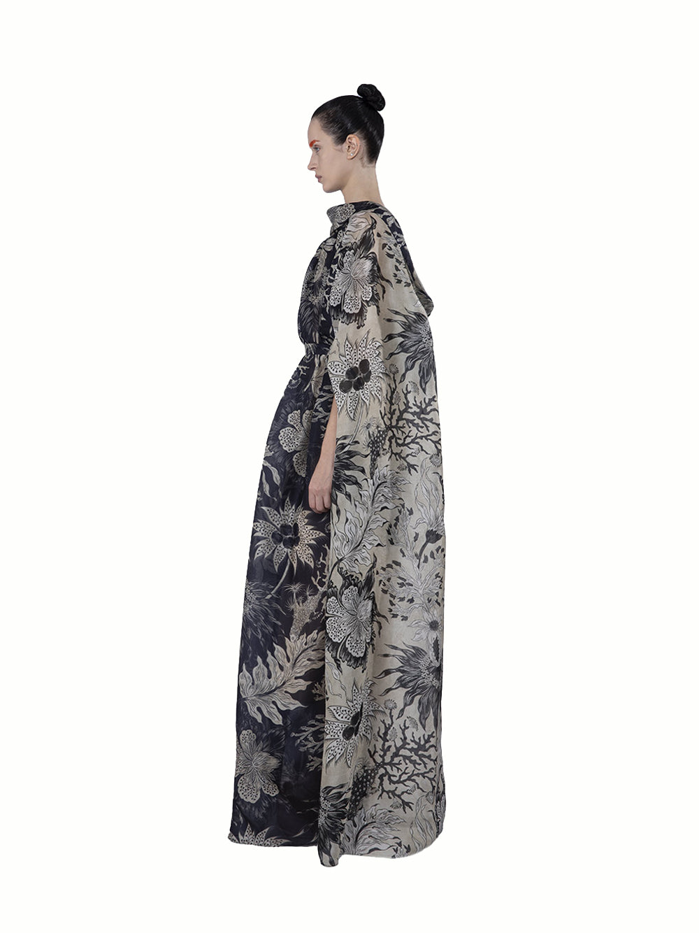 Low Back Collar Organza Silk P Midnight-cas