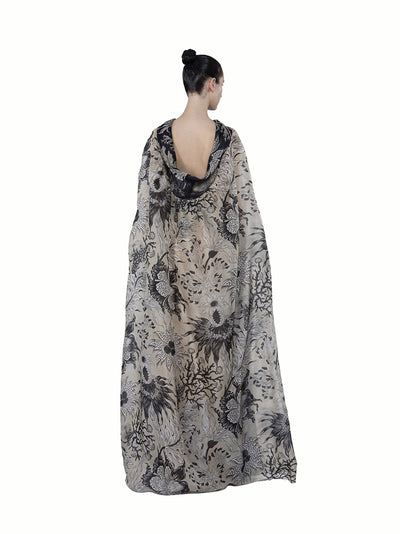 Low Back Collar Organza Silk P Midnight-cas