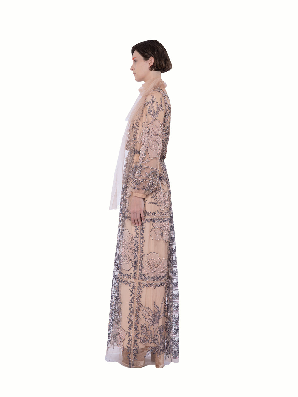 Embroidered And Beaded Tulle L Blush