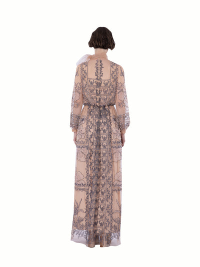 Embroidered And Beaded Tulle L Blush