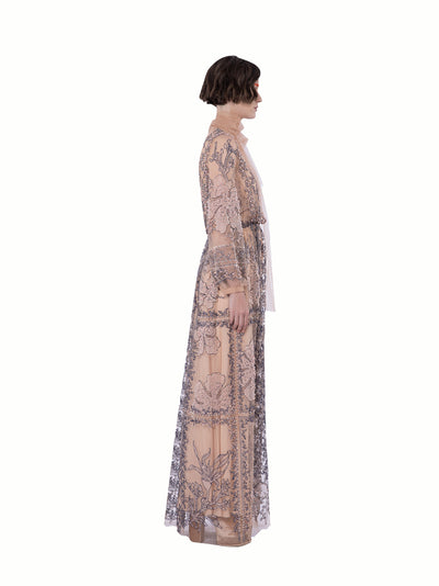 Embroidered And Beaded Tulle L Blush