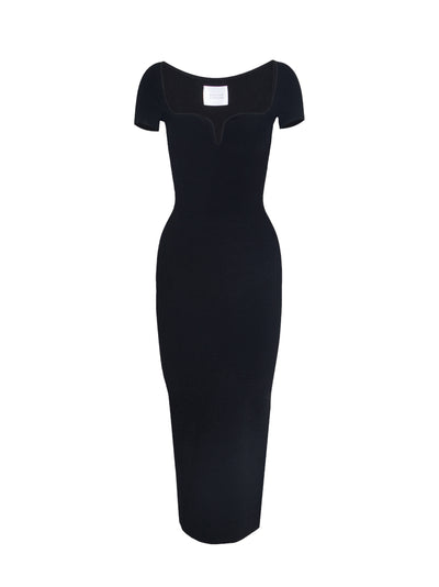 Short Sleeve Gaia Dress (Black)