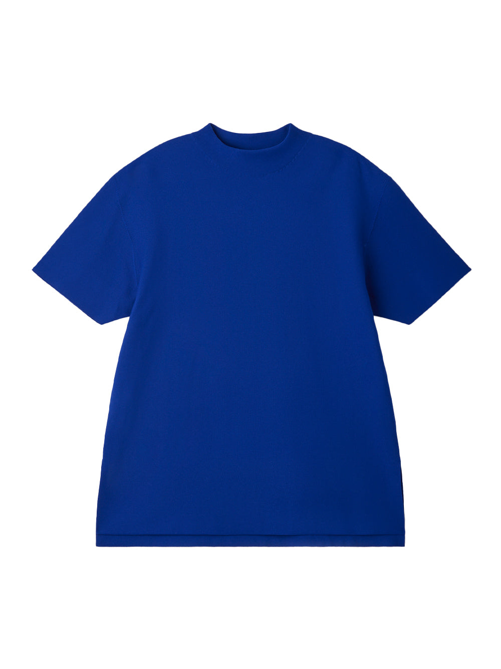Garter Mockneck Short Sleeve Tee Shirt (Blue)