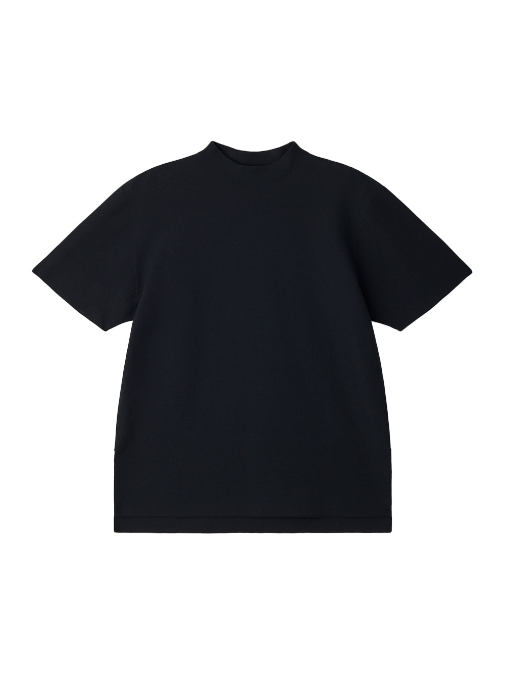 Garter Mockneck Short Sleeve Tee Shirt (Dark Navy)