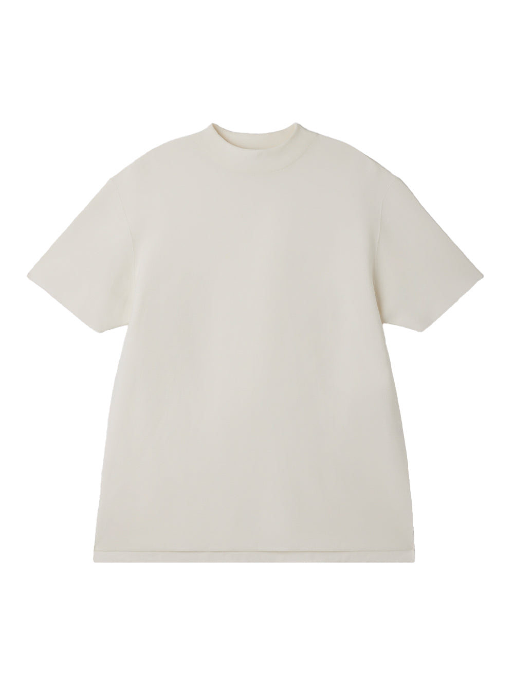Garter Mockneck Short Sleeve Tee Shirt (White)