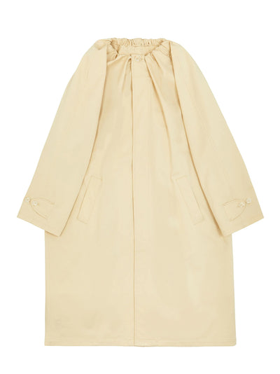Gathered Neck Trench Coat (Pale Yellow)