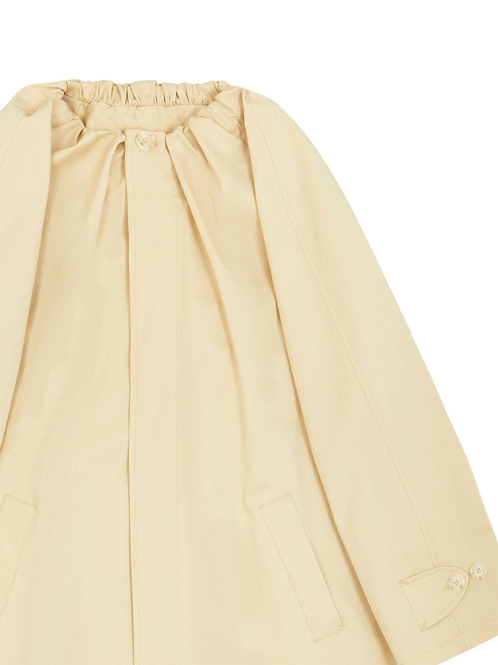 Gathered Neck Trench Coat (Pale Yellow)