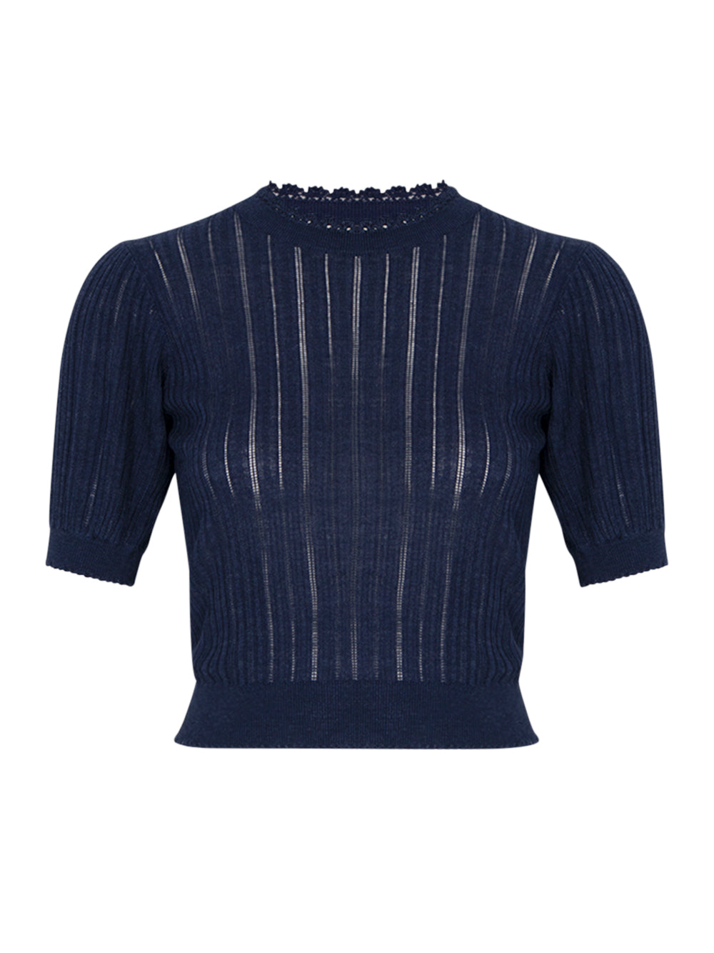 Gemma Short Sleeve Knit Top (Midnight)