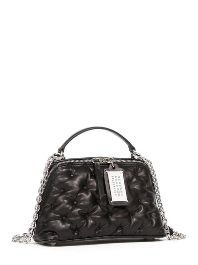 Glam Slam Embroidery Trapezoid Tote Bag (Black)