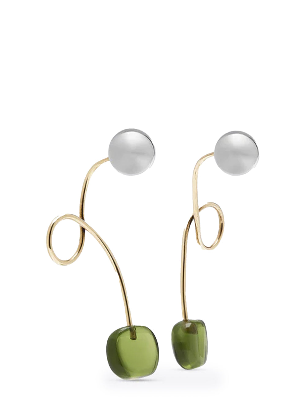 Glass Stud Earrings (Green)