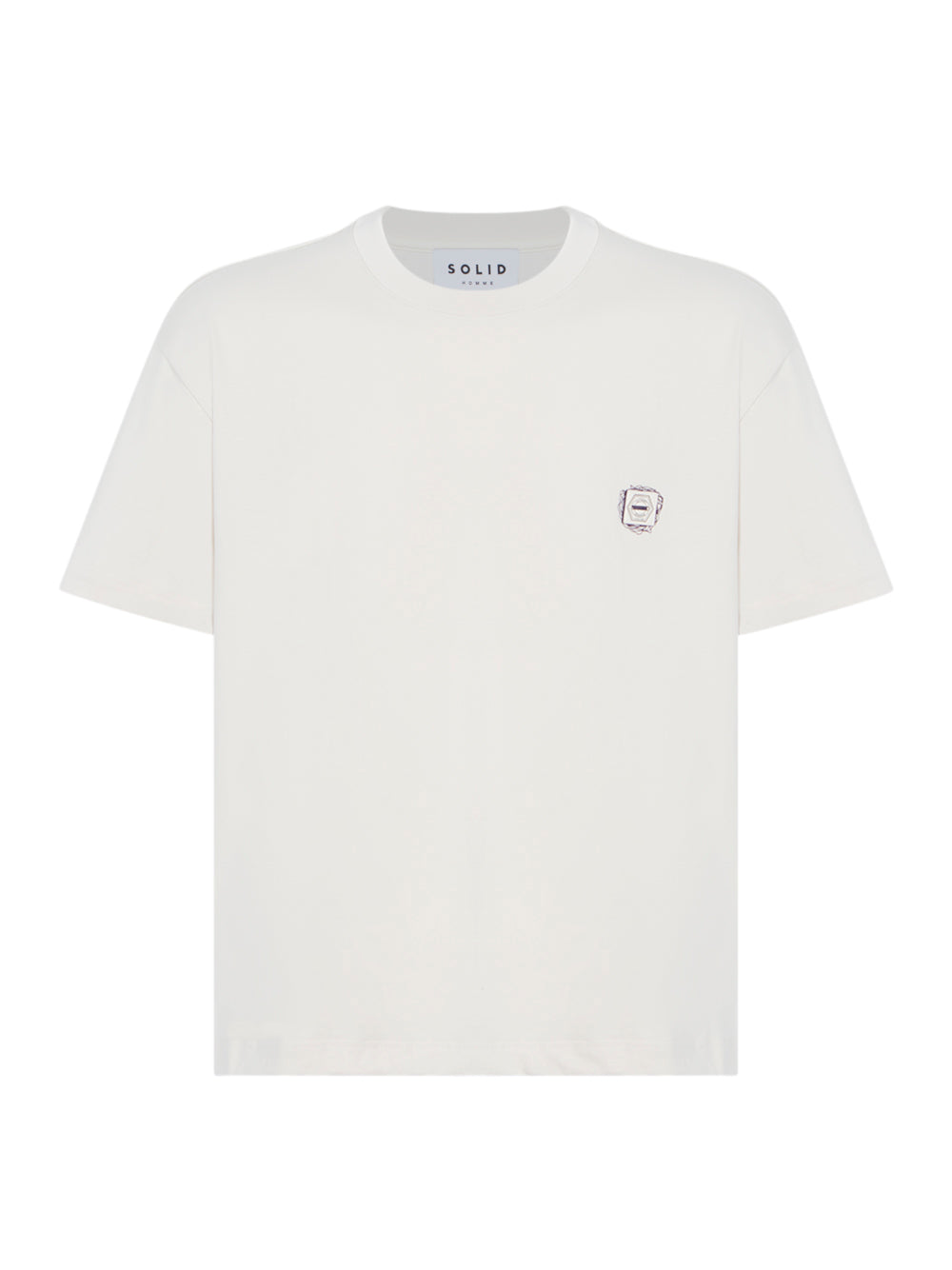 Gradient Doodle Embroidery T-Shirt (Beige)