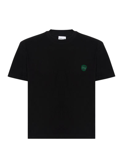 Gradient Doodle Embroidery T-Shirt (Black)