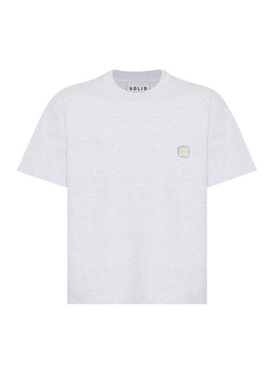 Gradient Doodle Embroidery T-Shirt (Grey)