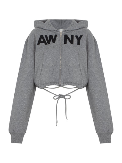 Graphic Deconstructed Wrap Hoodie (Dark Heather Grey)