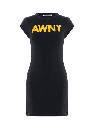 Graphic Logo Minidress (Washed Black)