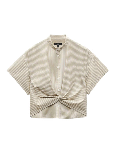 Gretchen Stripe Poplin Shirt (ฺBeige Stripe)