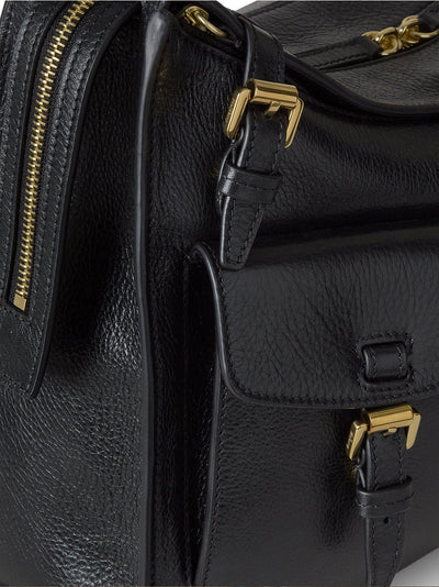 Roxanne Shoulder (High Shine Leather Black)