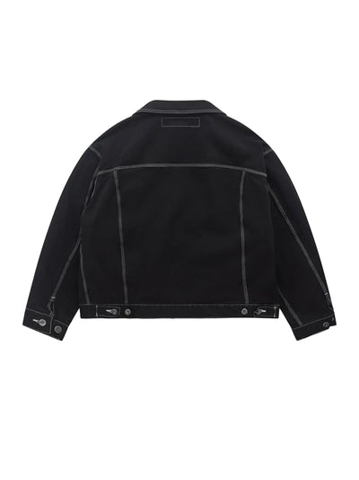 Men's Top Stitch Trucker Jacket Black
