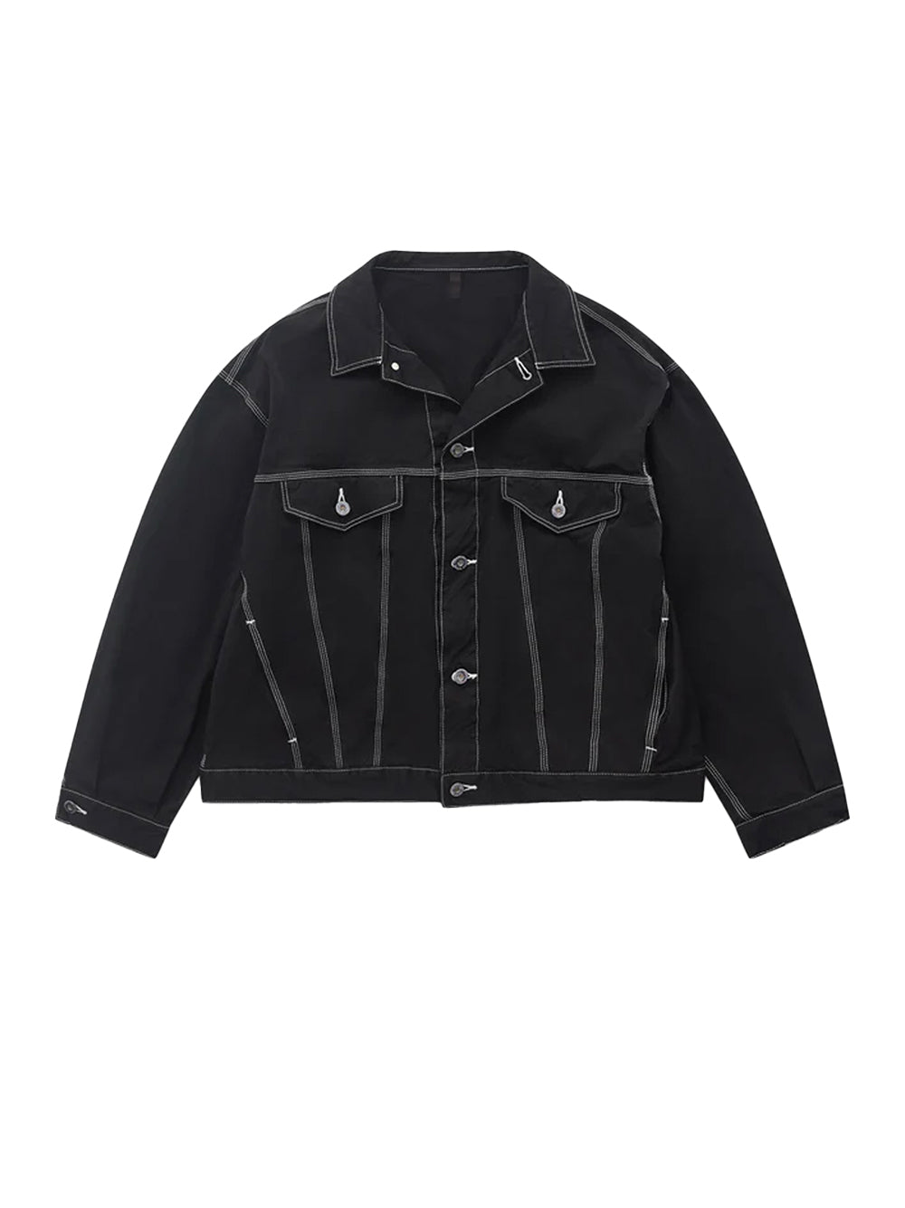 Men's Top Stitch Trucker Jacket Black