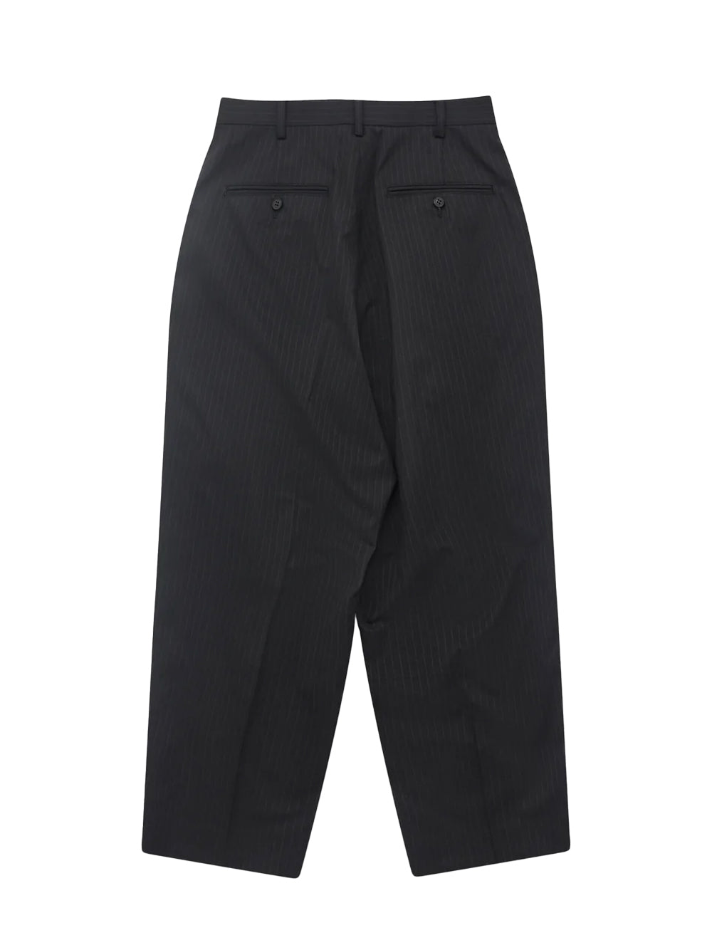 Men's Pinstripe Pleated Trousers Black