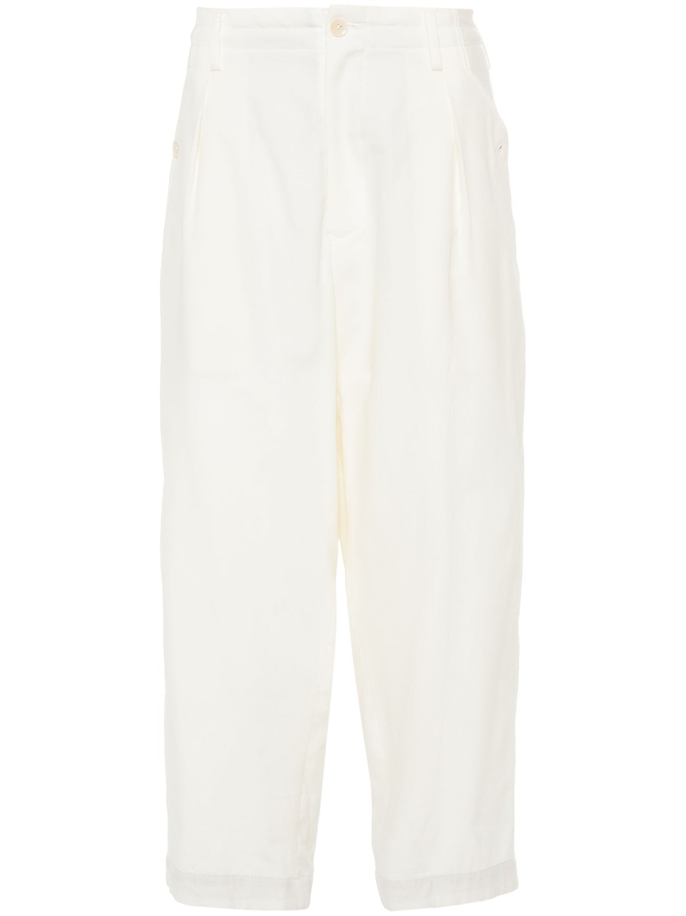 M-Color Combi Facing Tuck Pants White