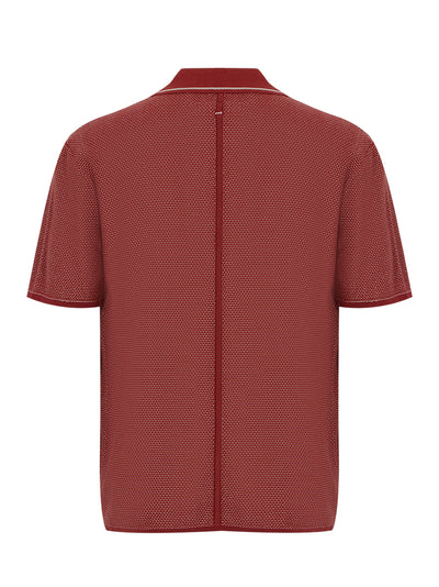 Hamlin Short Sleeve Johnny Collar Polo (Maroon)