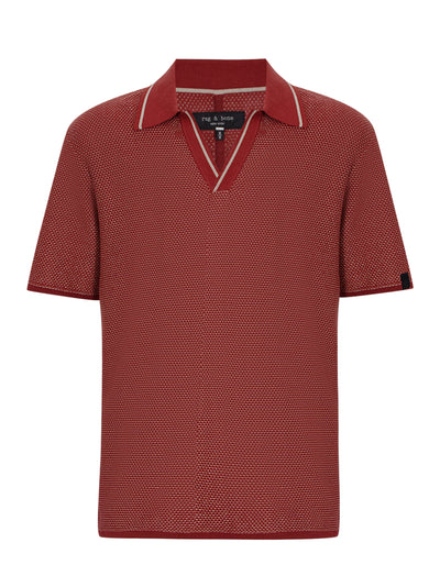 Hamlin Short Sleeve Johnny Collar Polo (Maroon)