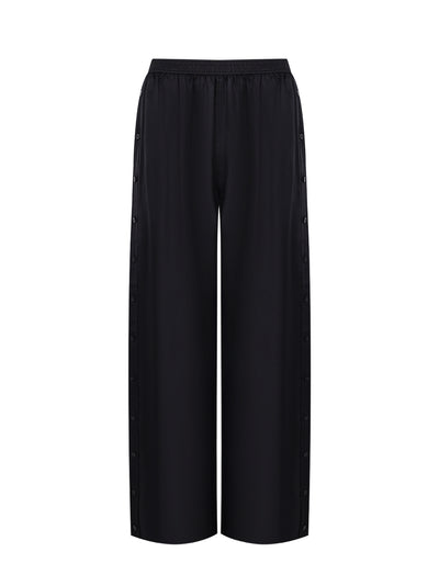 Heavy Silk Side Placket Pant (Black)