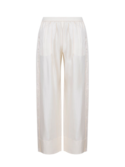 Heavy Silk Side Placket Pant (Ivory)