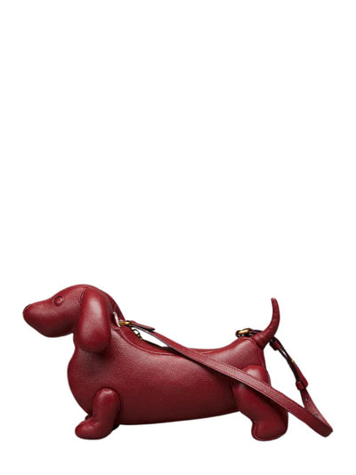 Hector Baguette Bag in Pebble Grain (Burgundy)