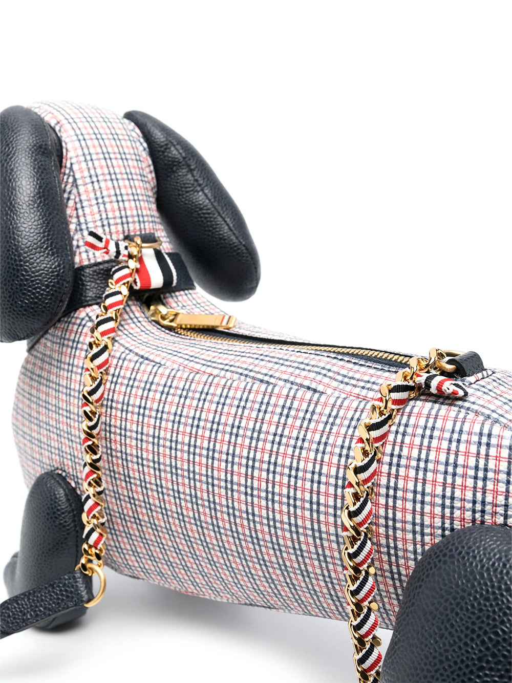 Hector Check-Pattern Zipped Tote Bag (RWB/White)