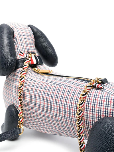 Hector Check-Pattern Zipped Tote Bag (RWB/White)