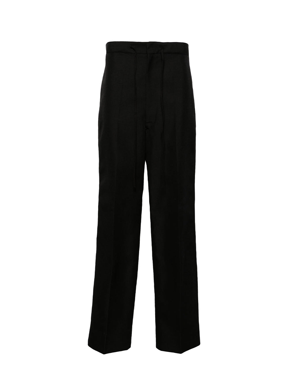 High-Waist Wide-Leg Trousers (Black)