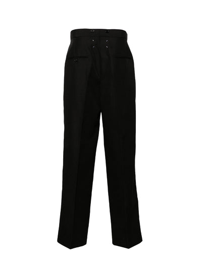 High-Waist Wide-Leg Trousers (Black)