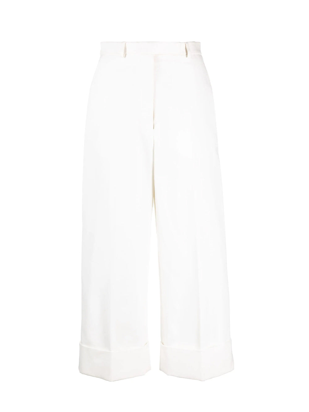 High-Waisted Canvas Trousers (Off White)