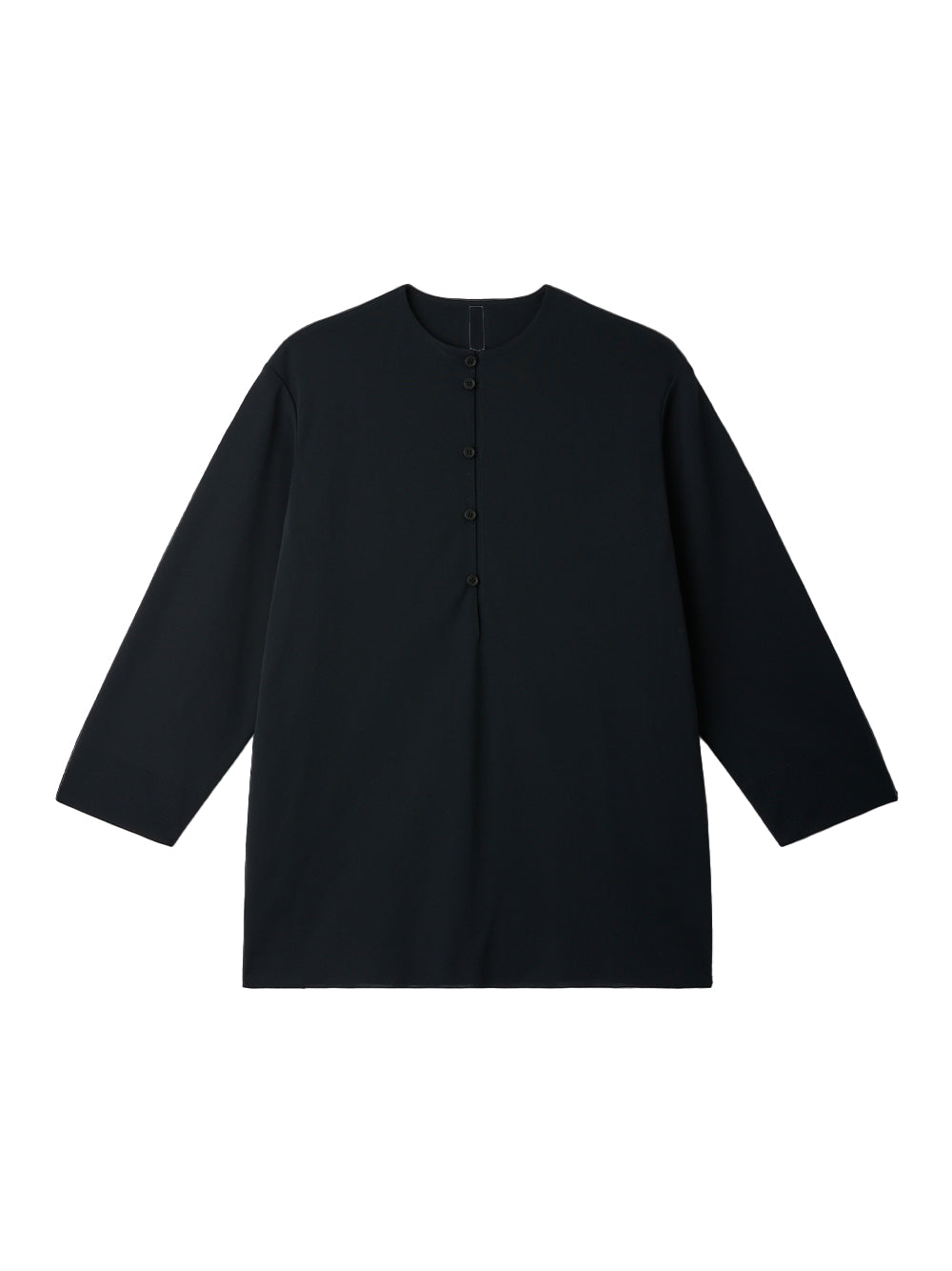 High Gauge Milan Loop Buttoned Pullover Shirt (Black)