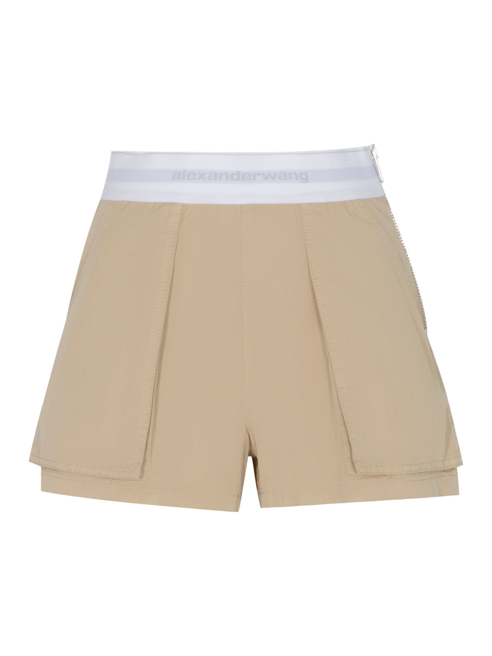 High Waisted Cargo Rave Short With Logo Elastic (Feather)