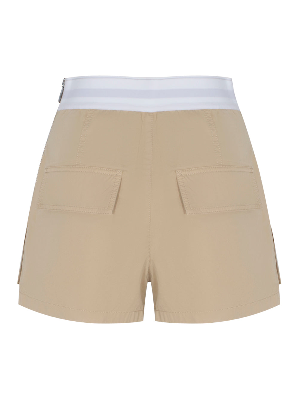 High Waisted Cargo Rave Short With Logo Elastic (Feather)