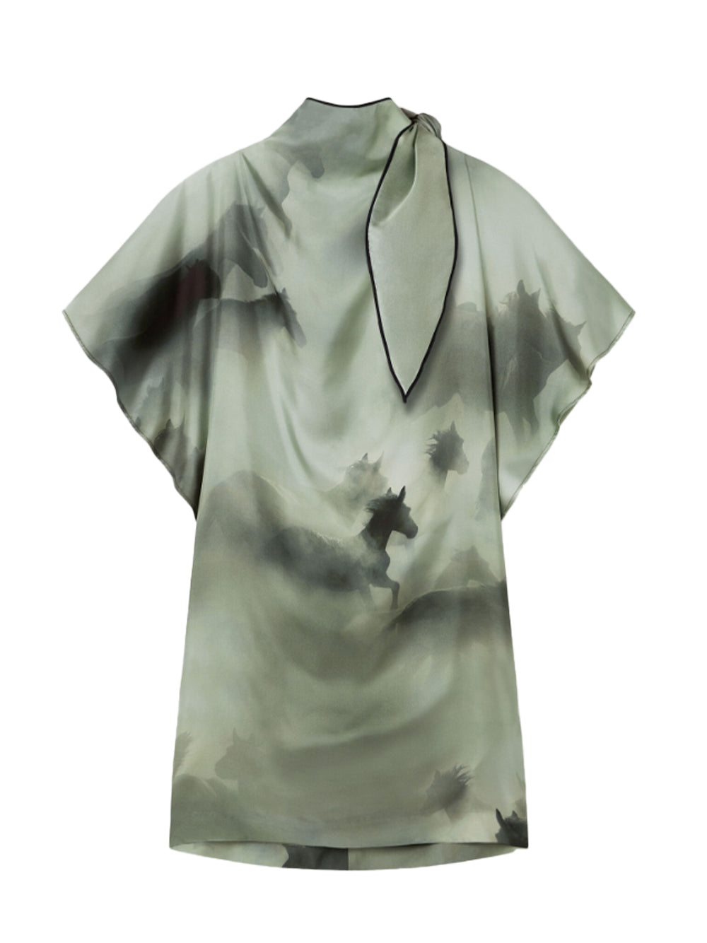 Horse Print Dress (Sea Green)