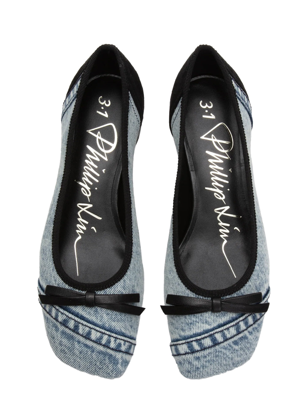 ID Soft Ballerina Pump (Black/Blue)