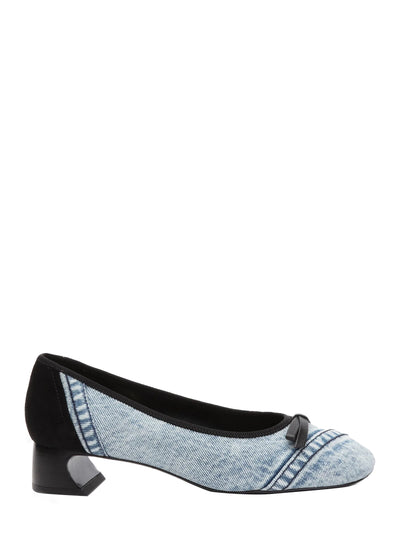 ID Soft Ballerina Pump (Black/Blue)