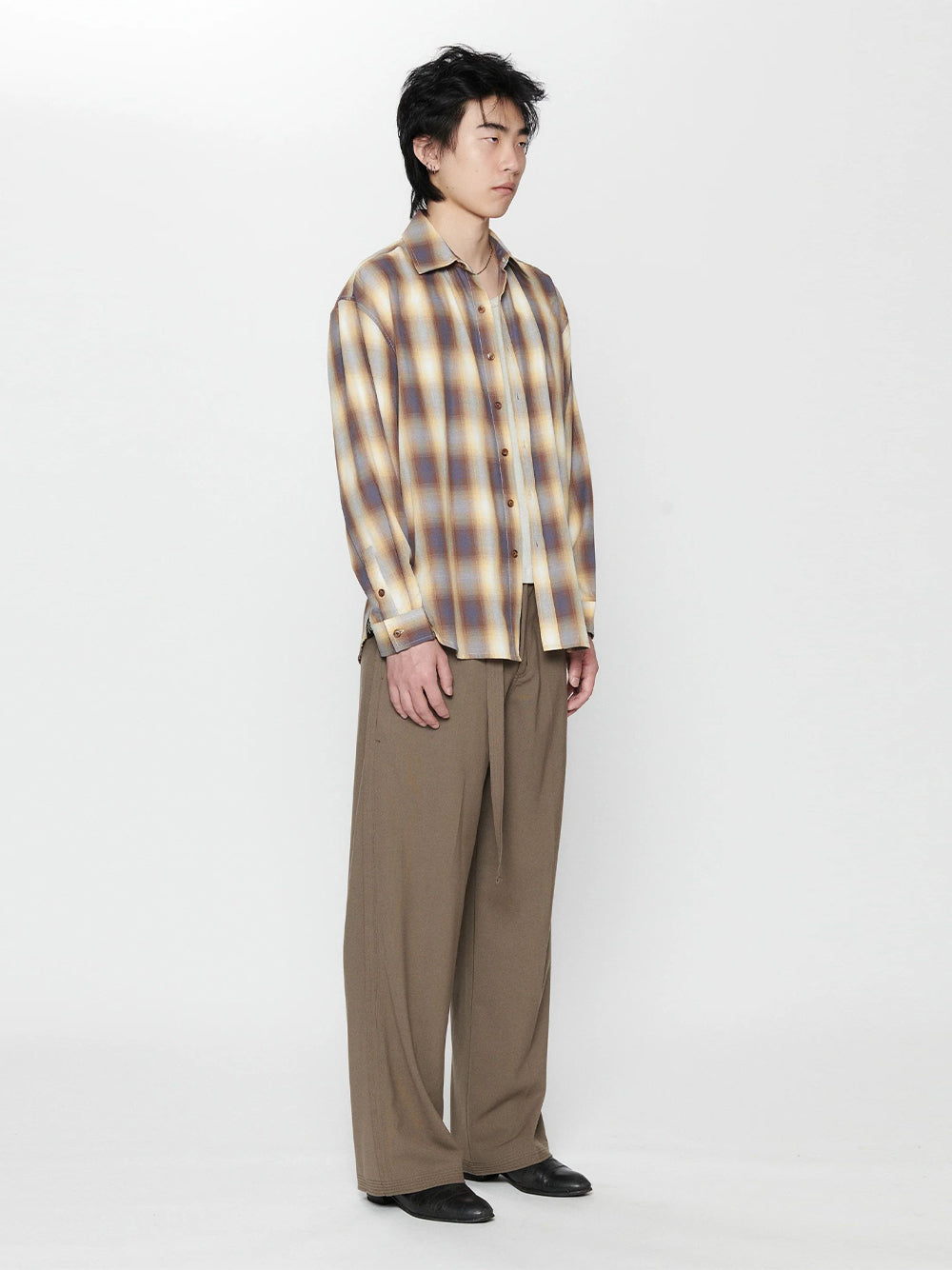 Big Long Sleeve Shirt Sun Plaid